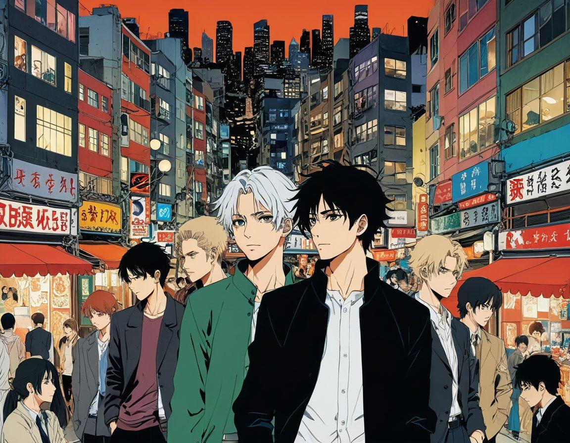 A visually captivating collage showcasing elements from Seinen, Yuri, and Yaoi manga, featuring diverse characters in intimate, thought-provoking scenarios. The background subtly blends urban landscapes and tranquil settings, symbolizing the depth of mature themes explored in the genres. Include vibrant colors that reflect emotional resonance and artistry in manga. super-realistic. vibrant colors. dynamic composition.